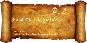 Peták László névjegykártya