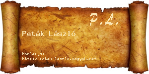 Peták László névjegykártya